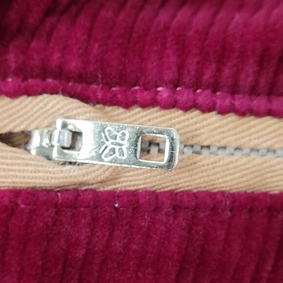 Vintage 70s MOD High-Waist Corduroy Pants 28x27 Burgundy - Picture 9 of 16